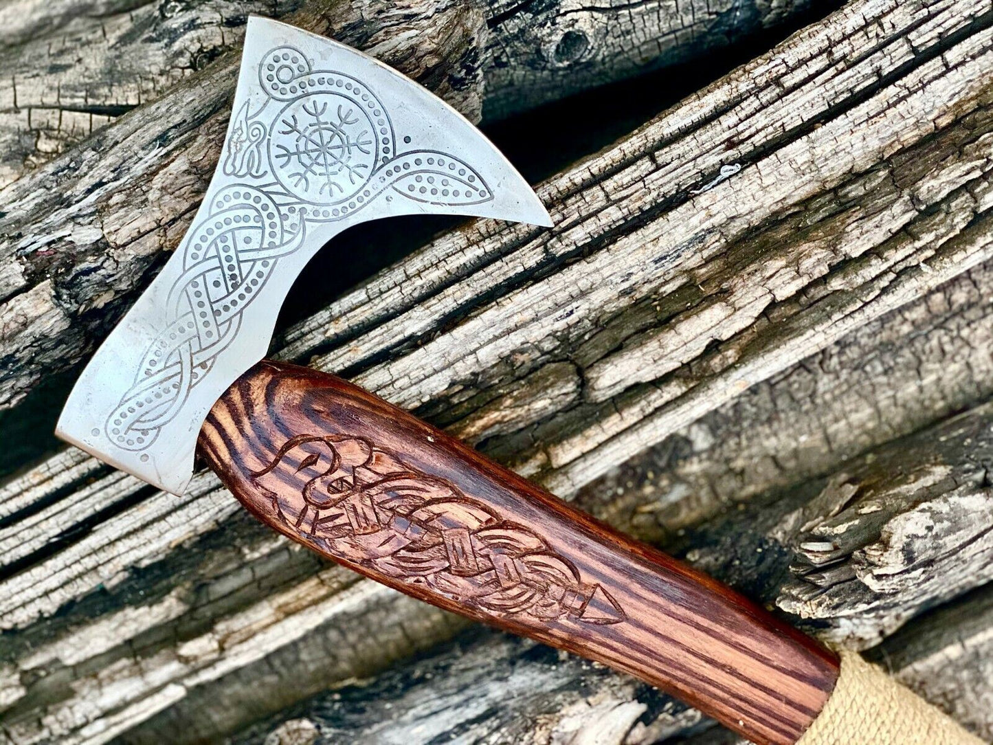 CUSTOM HAND FORGED Carbon Steel VIKING AXE VALHALLA AXE NORSE THORWING AXE
