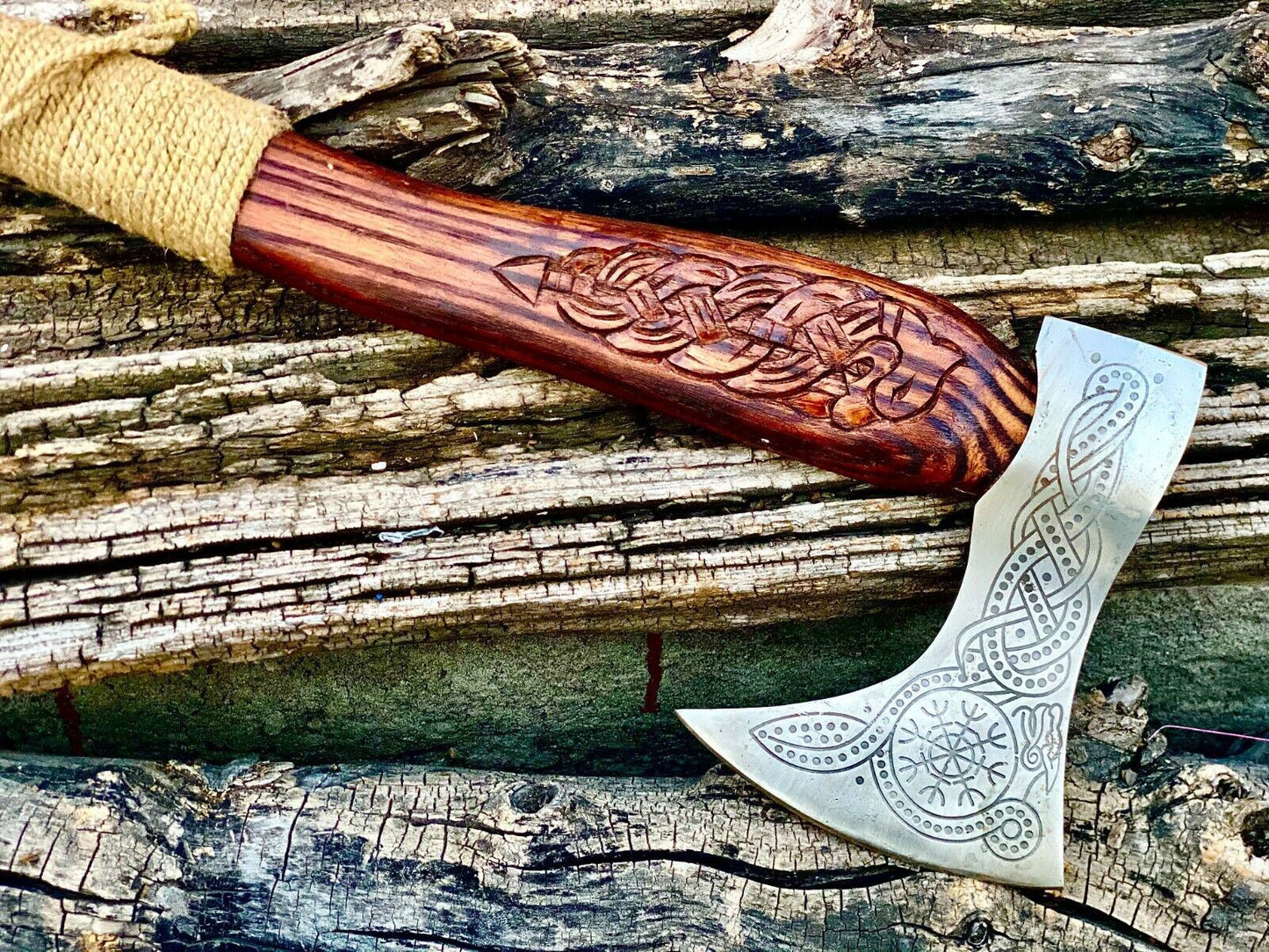 CUSTOM HAND FORGED Carbon Steel VIKING AXE VALHALLA AXE NORSE THORWING AXE