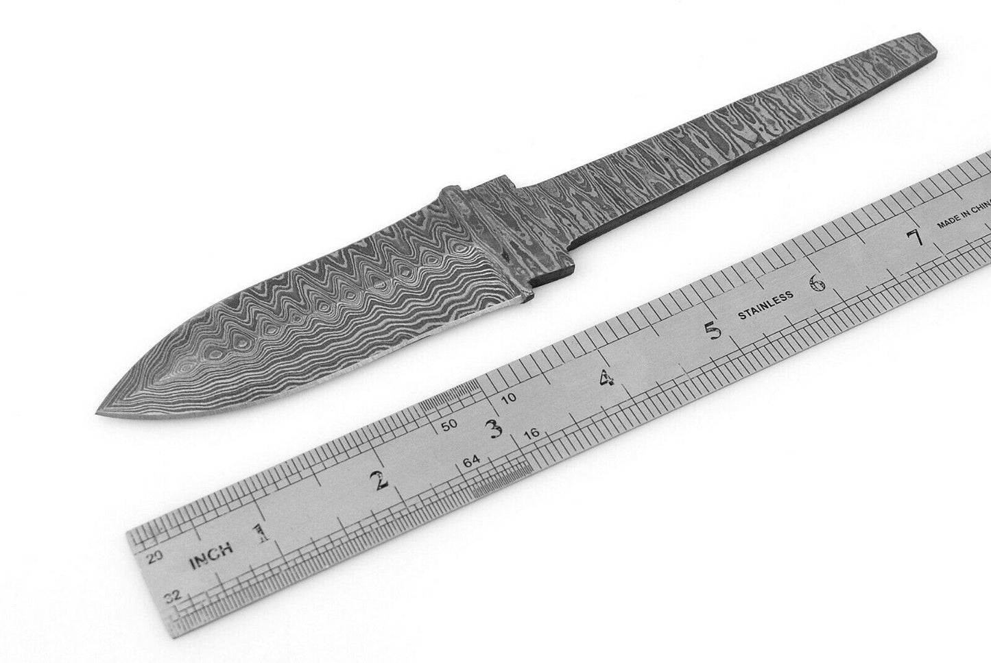 HAND FORGED Damascus Steel Dagger Rat Tail Blank Blade Knife Making Supply (820)