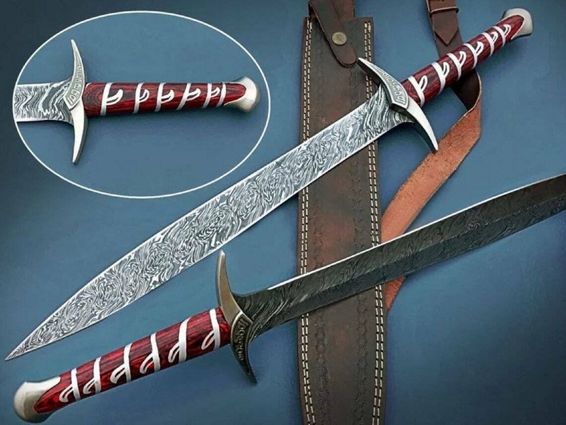 Lord of the Rings Sting HANDMADE DAMASCUS LOTR Movie sword of Frodo with Sheath