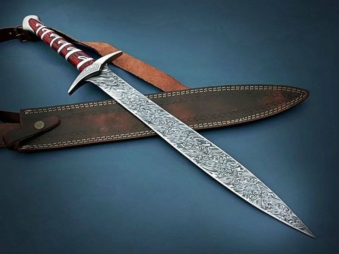 Lord of the Rings Sting HANDMADE DAMASCUS LOTR Movie sword of Frodo with Sheath