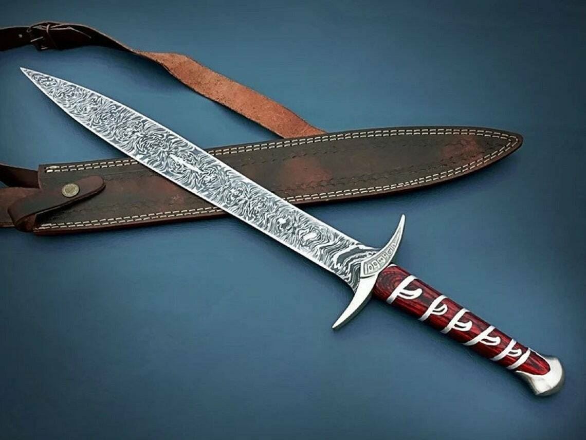 Lord of the Rings Sting HANDMADE DAMASCUS LOTR Movie sword of Frodo with Sheath