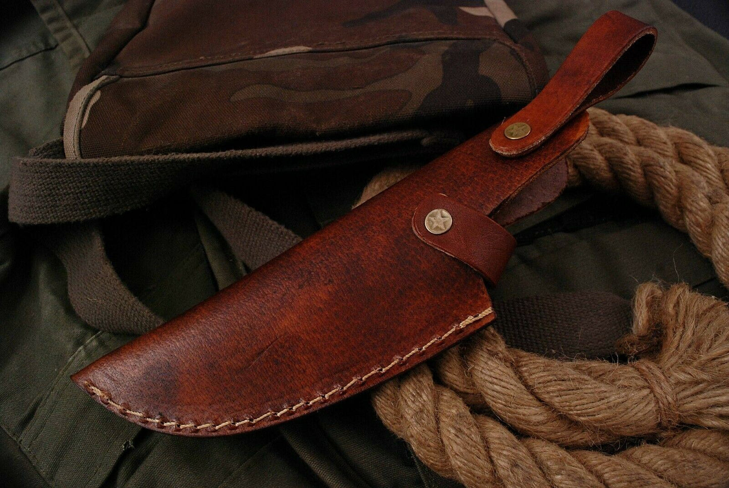 HANDMADE PURE Leather Hand Crafted BELT SHEATH Holster For FIXED BLADE KNIFE