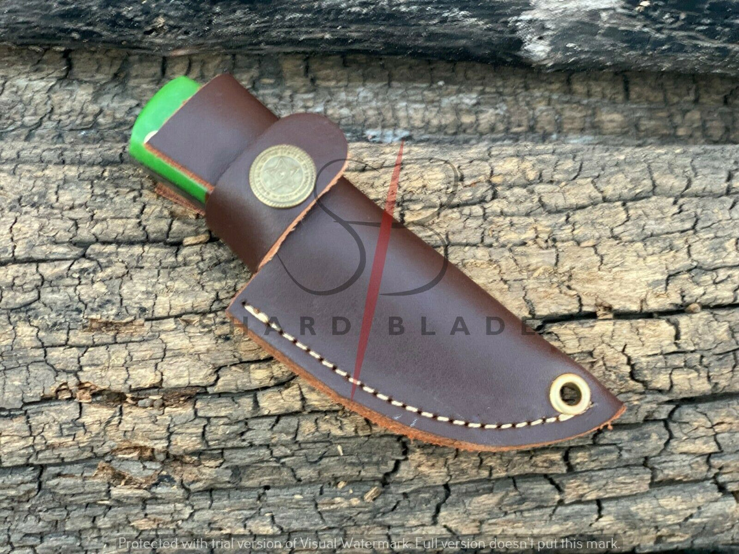 4.5" Handmade Forged Damascus Steel Skinner Hunting Mini Neck Knife With Sheath