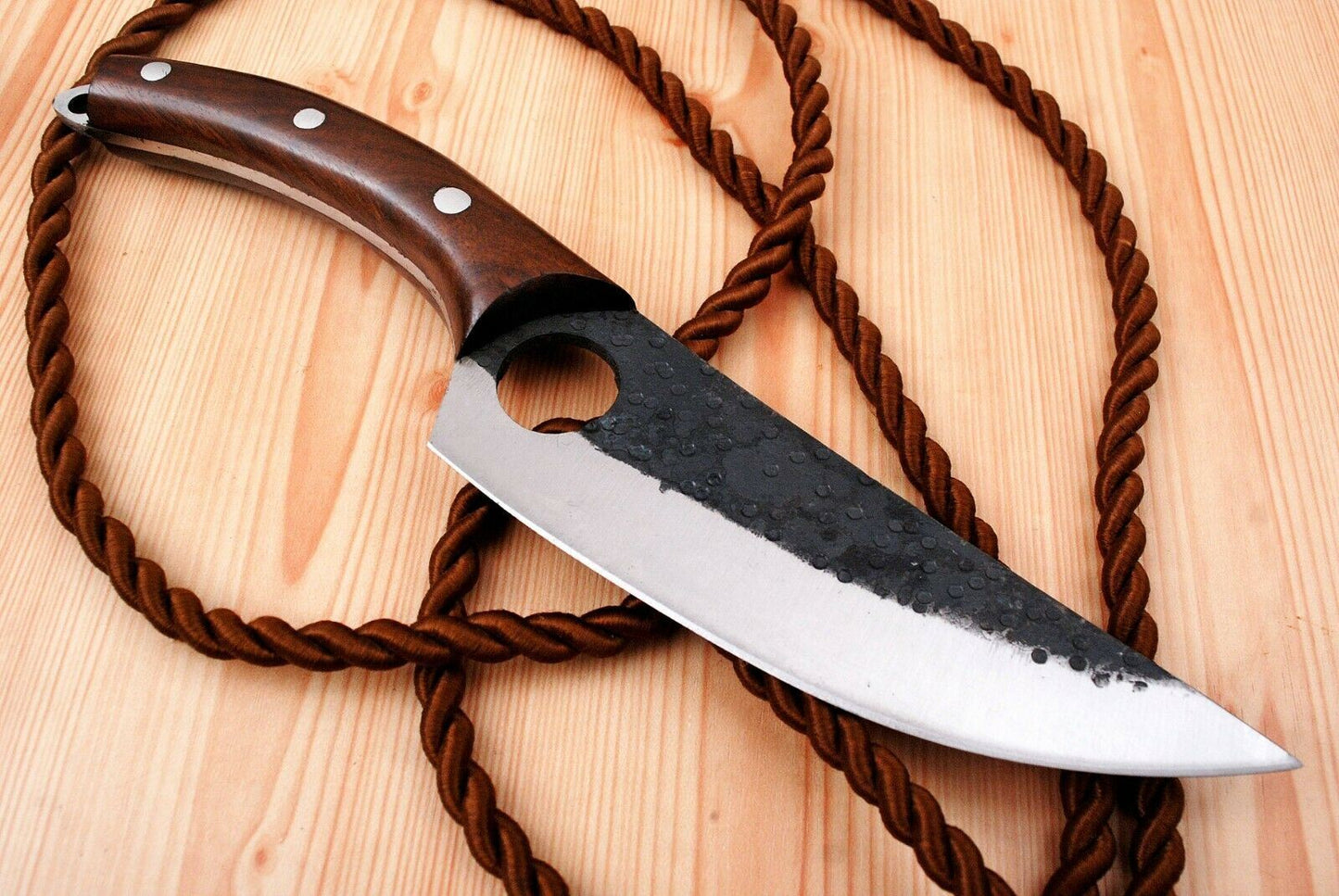 SHARD BLADE Hand Forged D2 Steel Full Tang Hunting Boing Meat Clever Knife