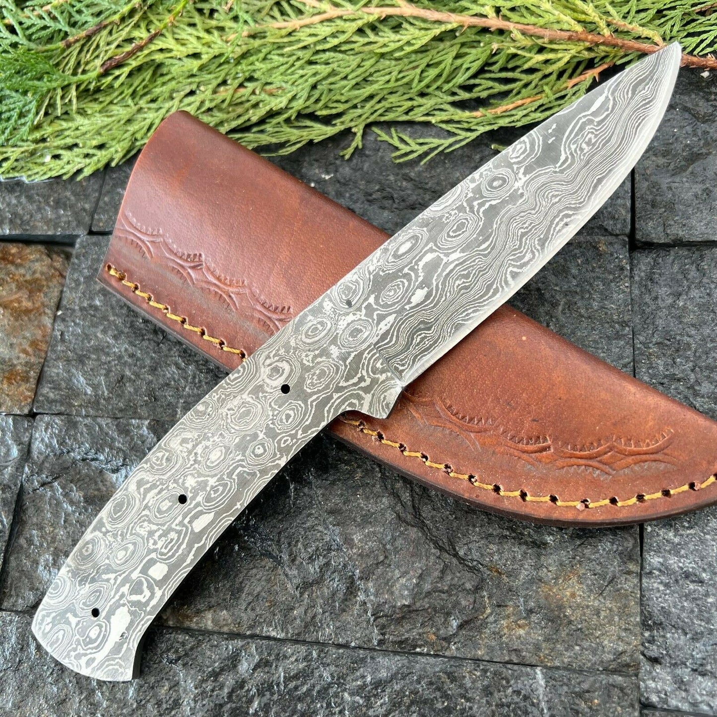SHARDBLADE Custom Hand Forged Damascus Steel Hunting Skinner Blank Blade knife