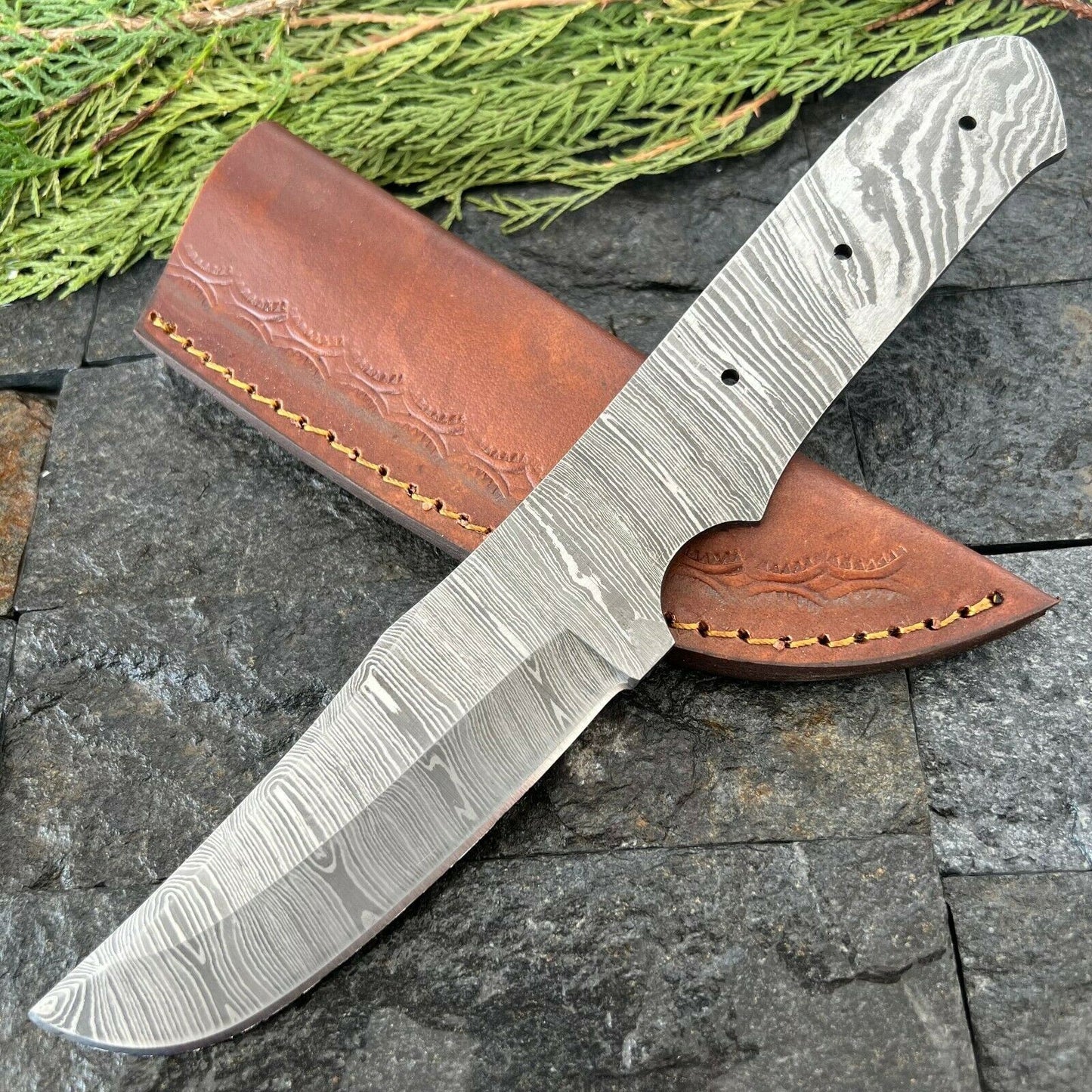 SHARDBLADE Custom Hand Forged Damascus Steel Hunting Skinner Blank Blade knife