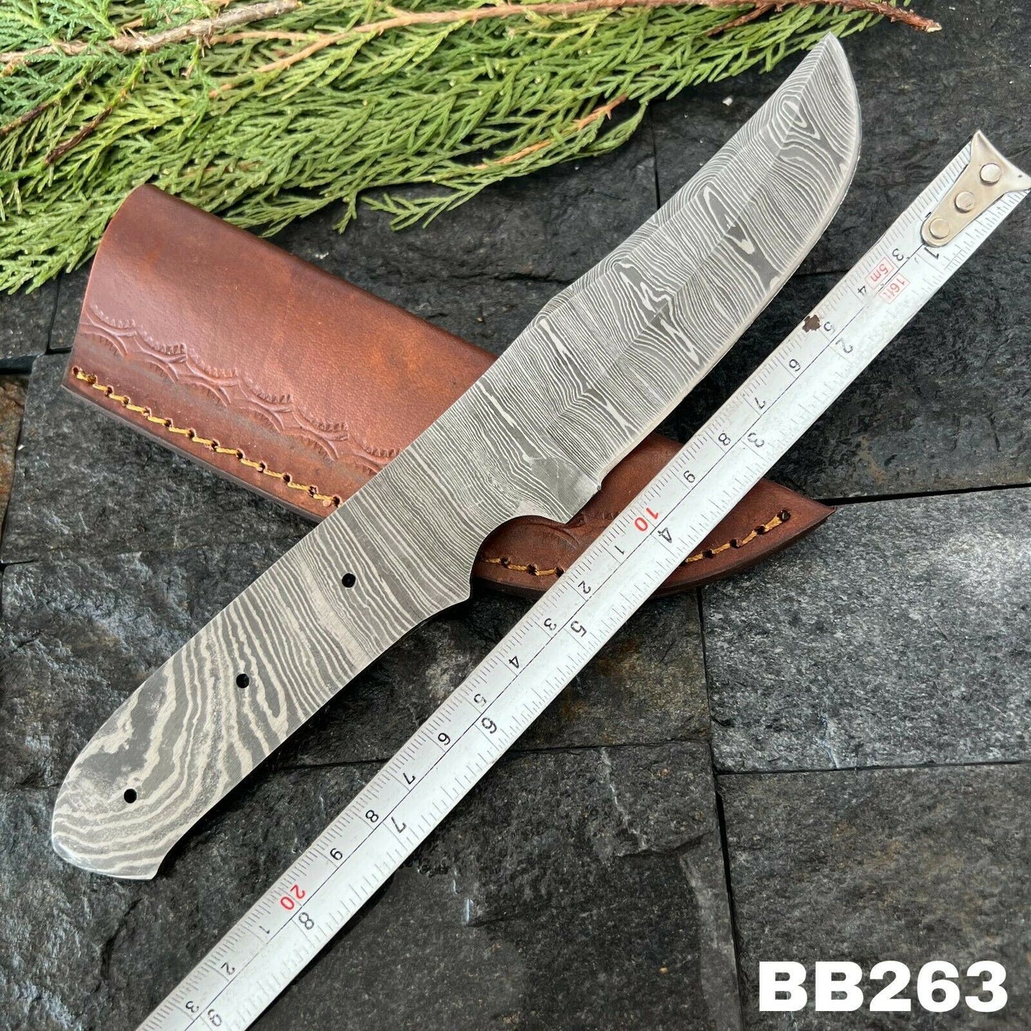 SHARDBLADE Custom Hand Forged Damascus Steel Hunting Skinner Blank Blade knife