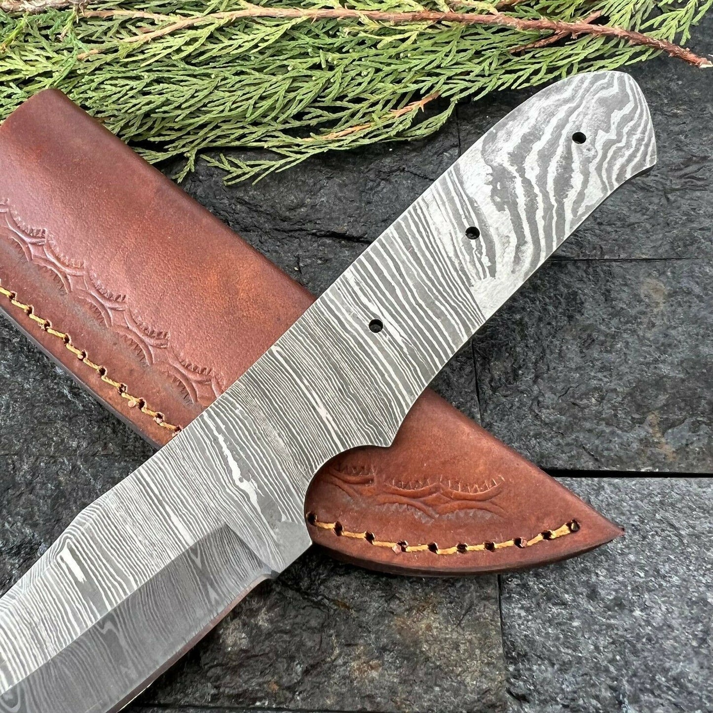 SHARDBLADE Custom Hand Forged Damascus Steel Hunting Skinner Blank Blade knife