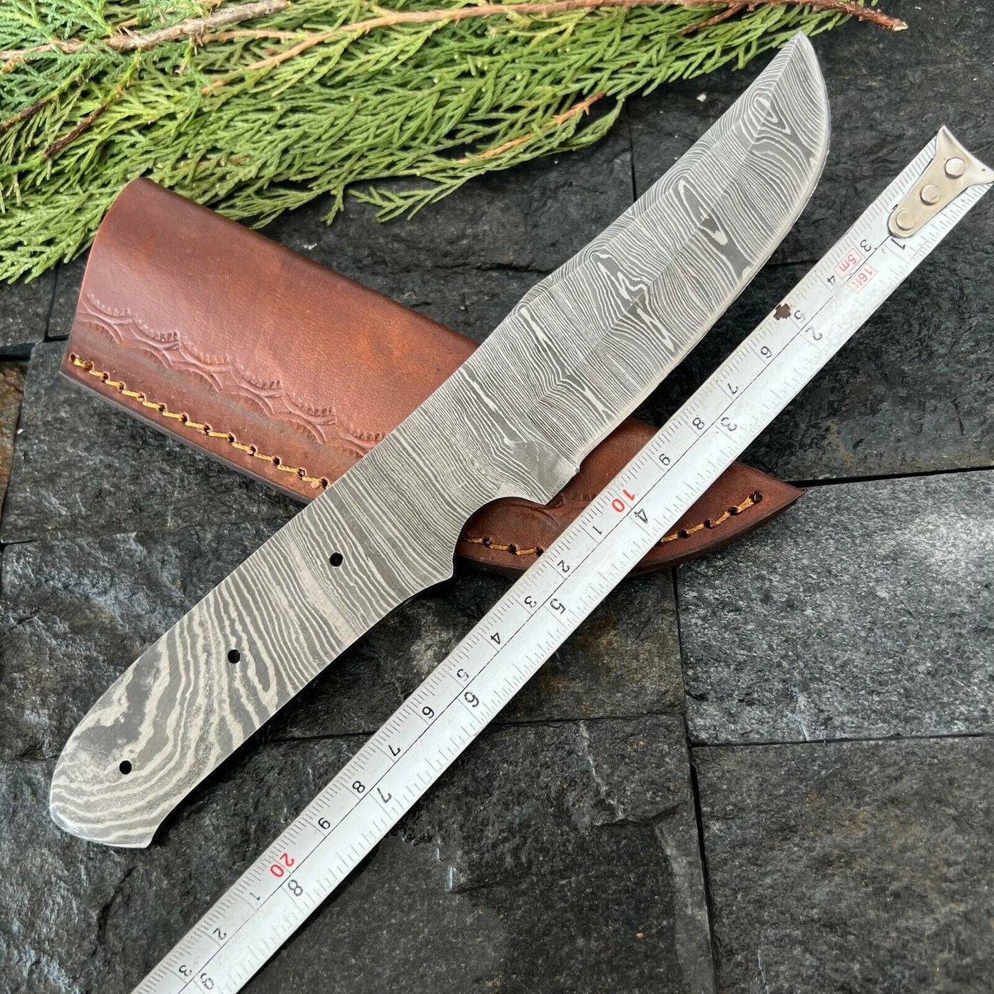 SHARDBLADE Custom Hand Forged Damascus Steel Hunting Skinner Blank Blade knife