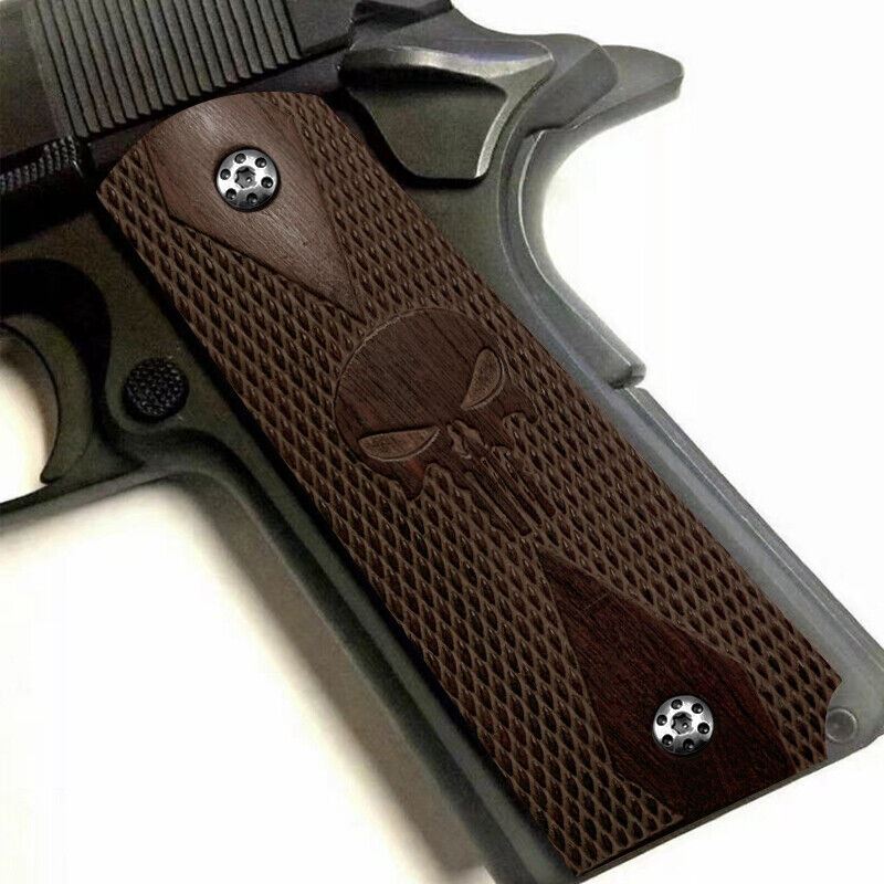 1911 GRIPS FULL SIZE ROSEWOOD W/SCREW PUNISHER FITS SPRINGFIELD COLT ROCK ISLAND