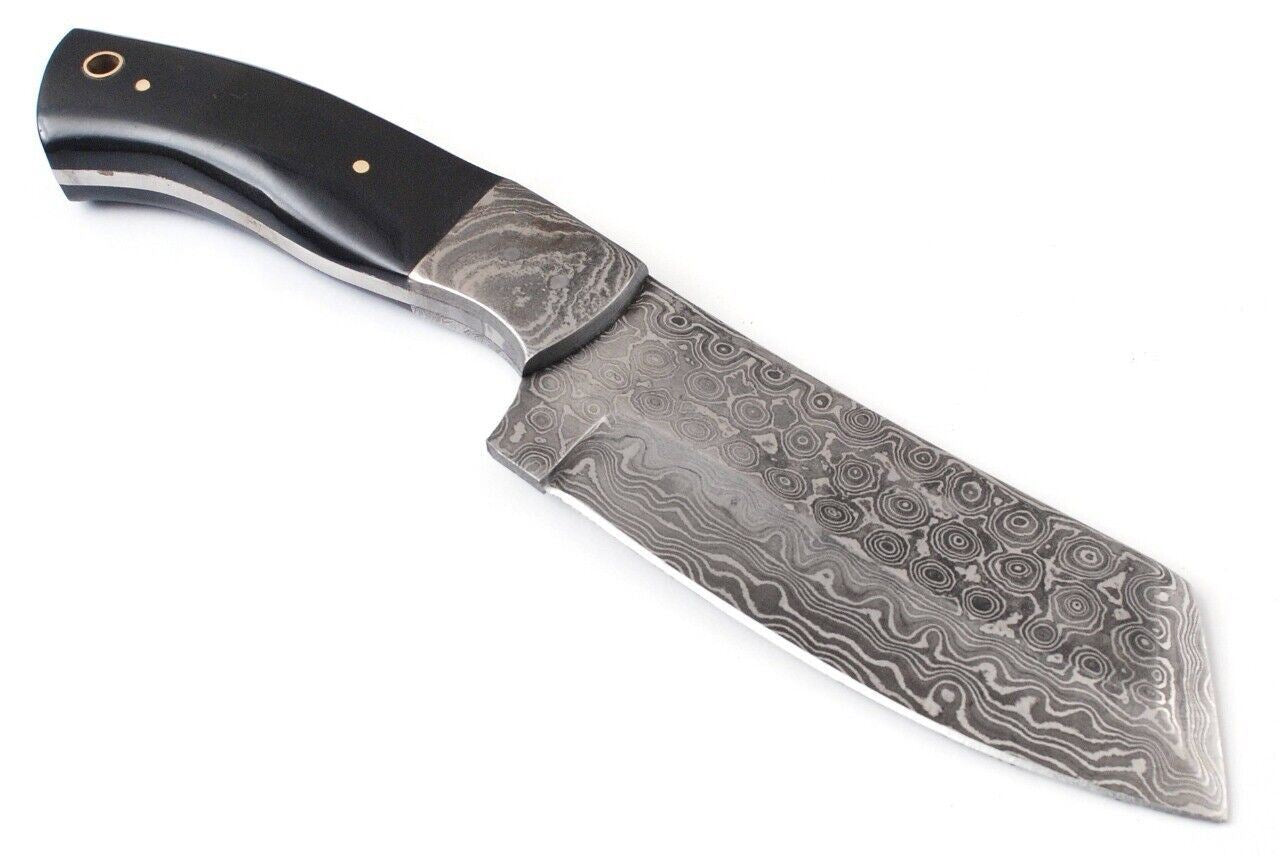 SHARDBLADE HAND FORGED DAMASCUS STEEL BOWIE CLEAVER HUNTING KNIFE WITH SHEATH