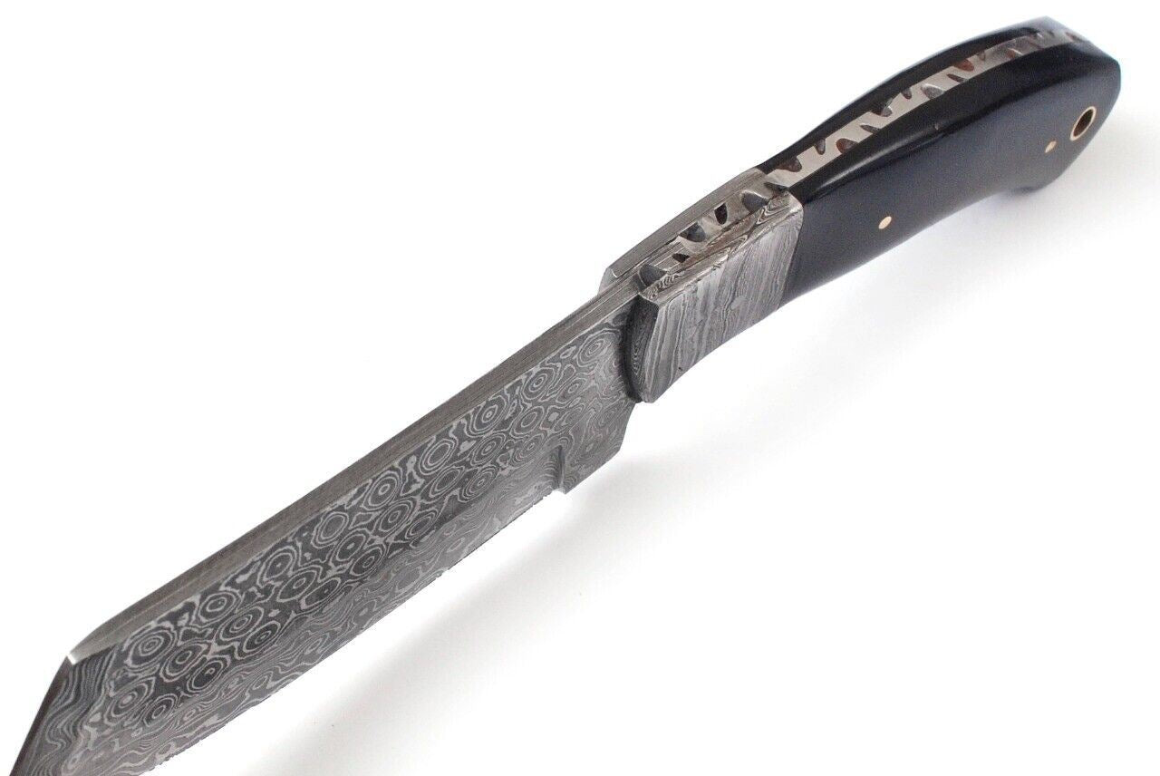 SHARDBLADE HAND FORGED DAMASCUS STEEL BOWIE CLEAVER HUNTING KNIFE WITH SHEATH