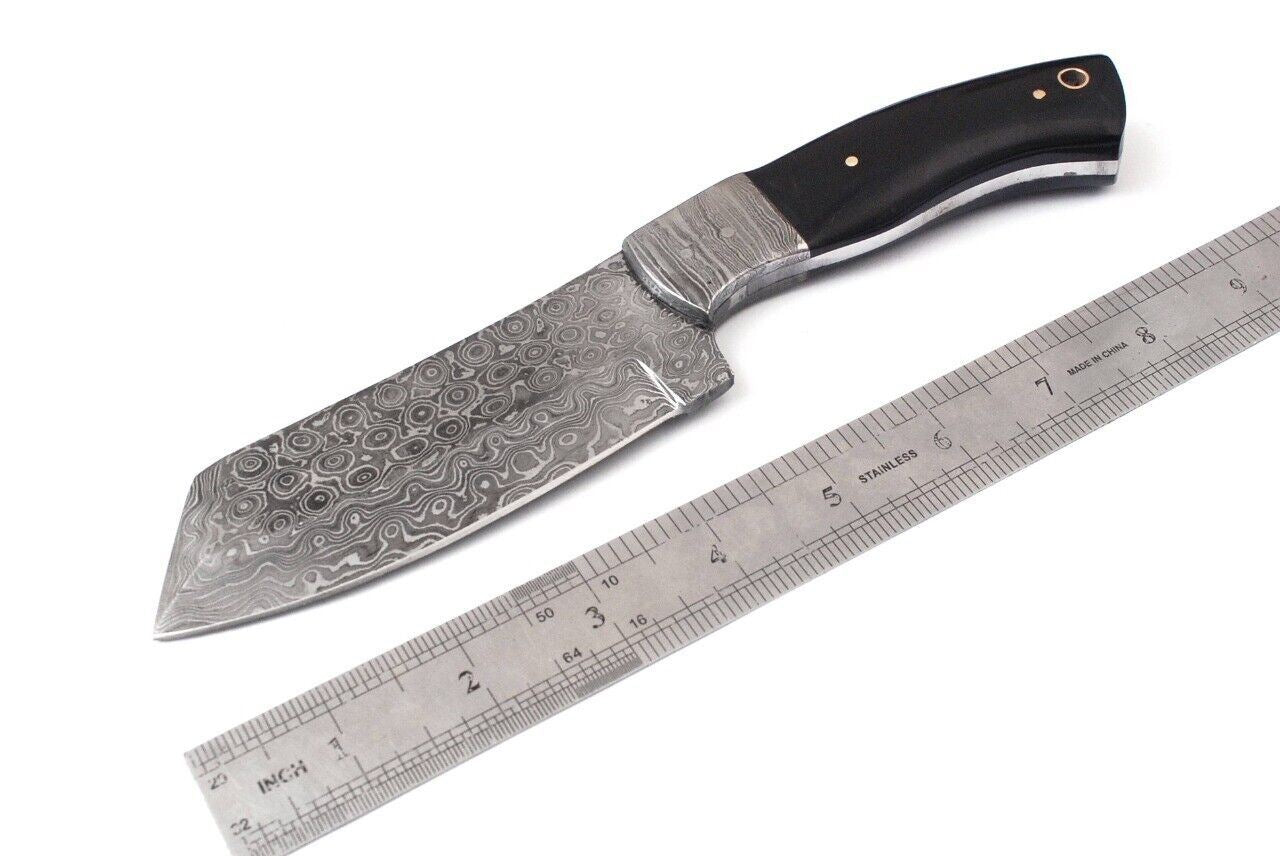 SHARDBLADE HAND FORGED DAMASCUS STEEL BOWIE CLEAVER HUNTING KNIFE WITH SHEATH