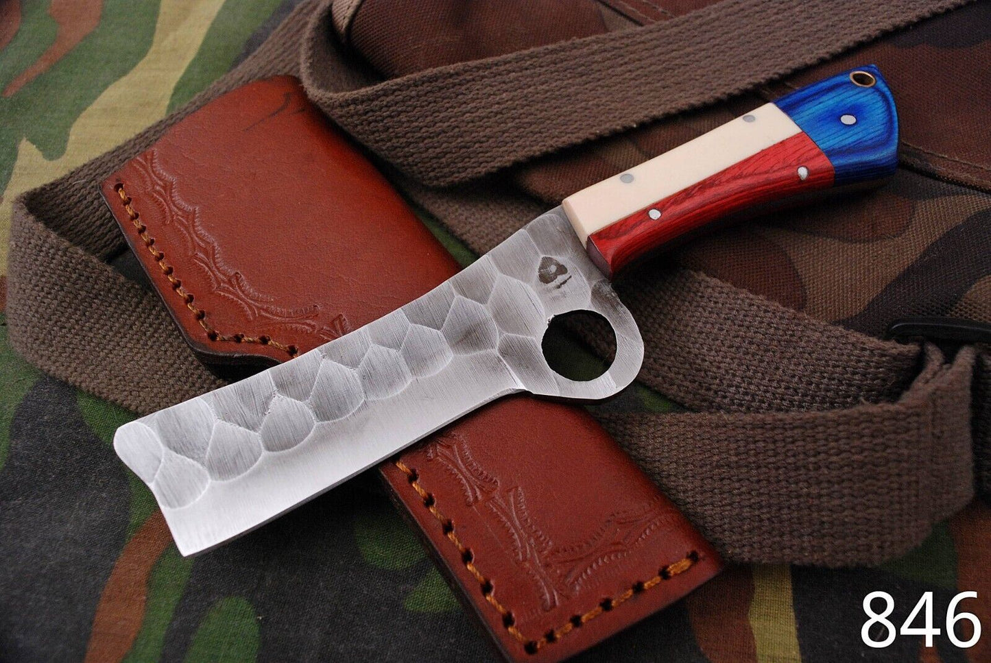 SHARDBLADE HAND FORGED CARBON STEEL COW BOY BULL CUTTER HUNTING KNIFE W/Sheath