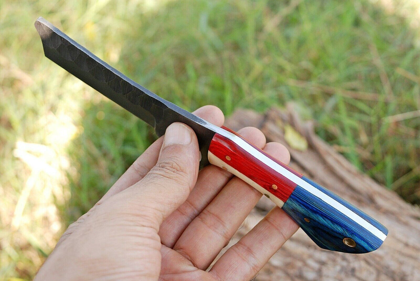 SHARDBLADE HAND FORGED CARBON STEEL COW BOY BULL CUTTER HUNTING KNIFE W/Sheath