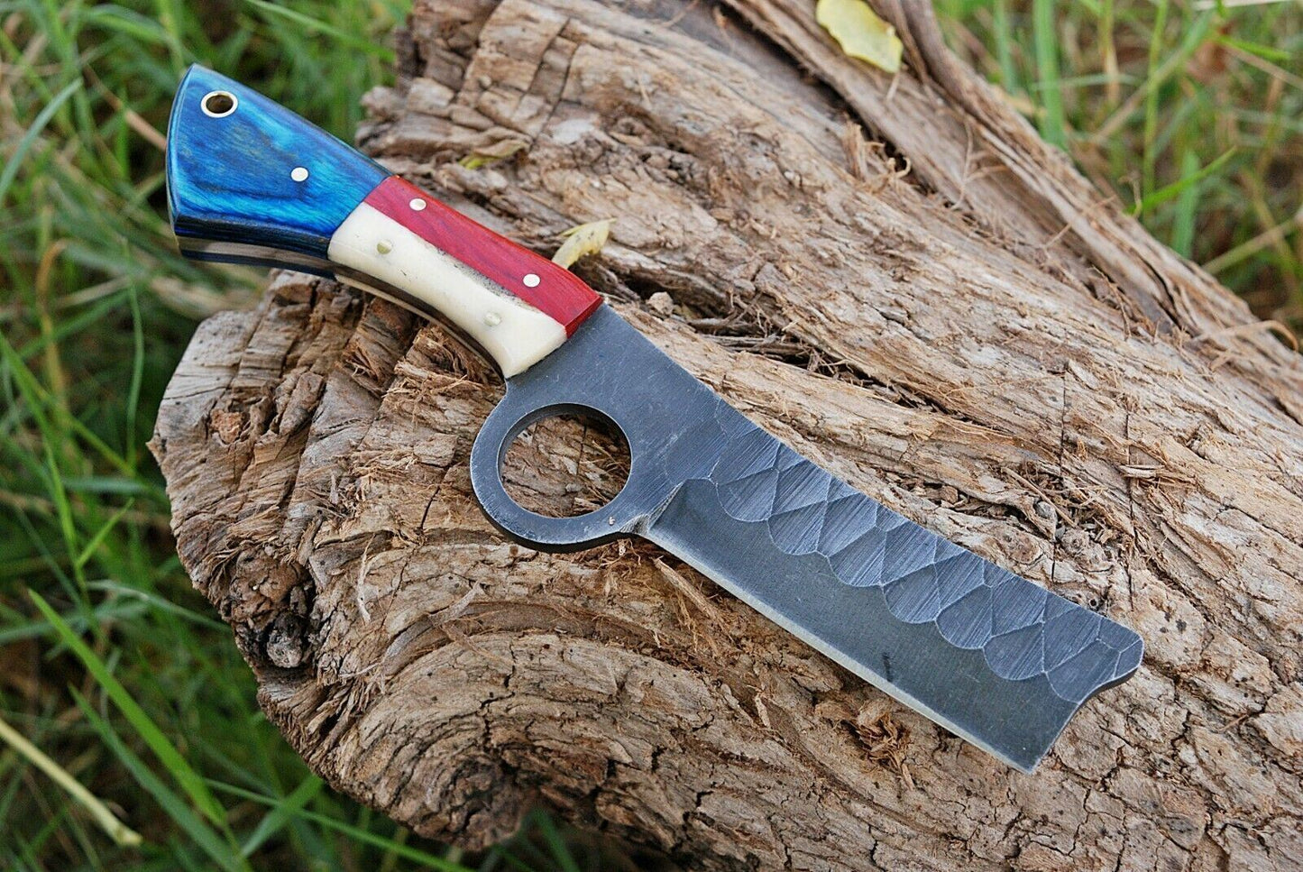 SHARDBLADE HAND FORGED CARBON STEEL COW BOY BULL CUTTER HUNTING KNIFE W/Sheath