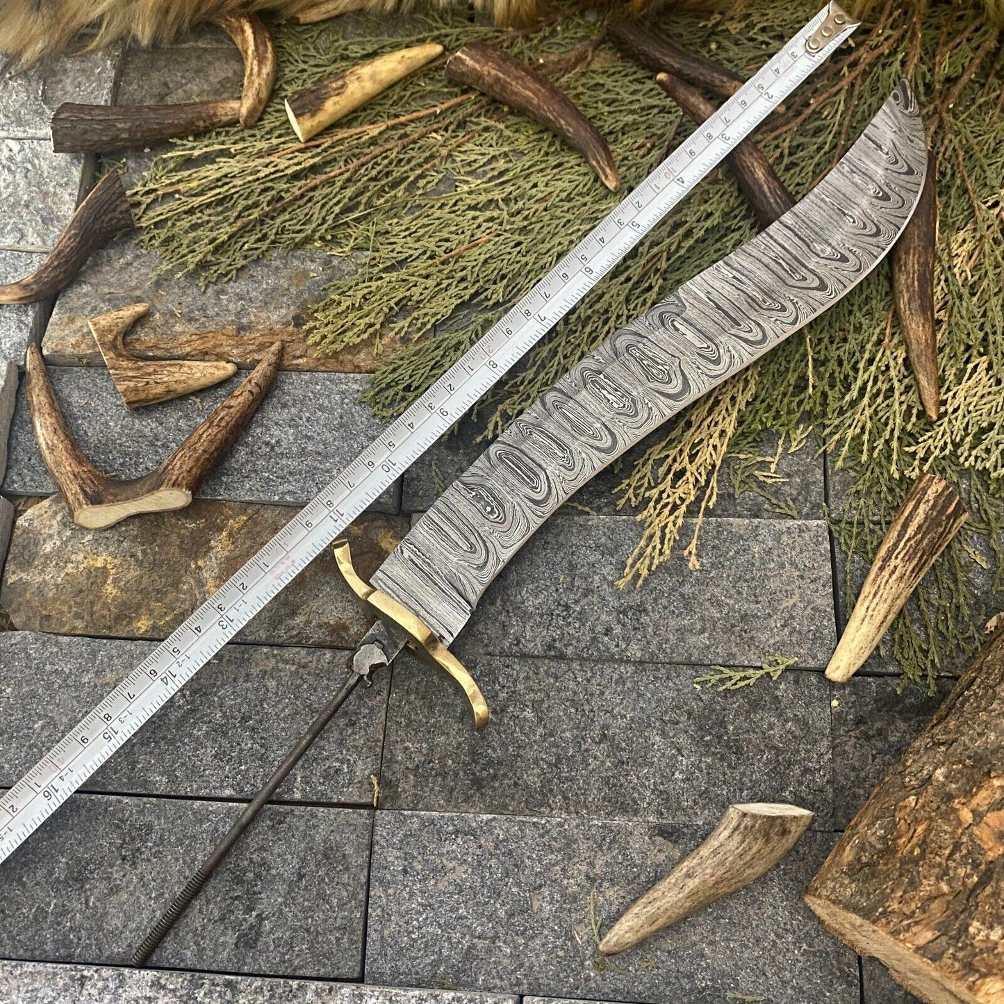 SHARDBLADE CUSTOM HAND FORGED DAMASCUS STEEL KUKRI Blank Blade Hunting Knife