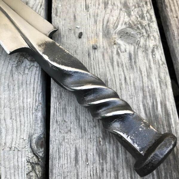SHARD CUSTOM HAND FORGED Carbon Steel Spear Point Dagger Hunting Knife W/Sheath