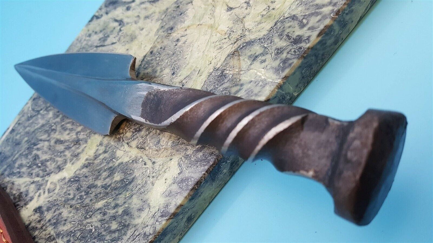 SHARD CUSTOM HAND FORGED Carbon Steel Spear Point Dagger Hunting Knife W/Sheath