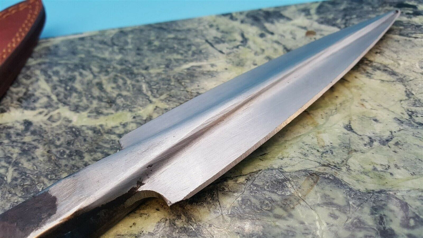 SHARD CUSTOM HAND FORGED Carbon Steel Spear Point Dagger Hunting Knife W/Sheath