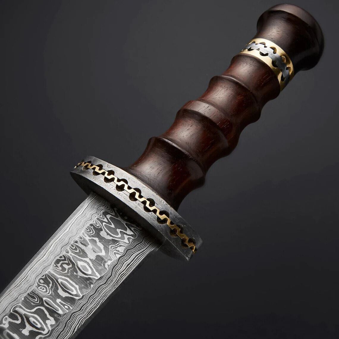 SHARDBLADE CUSTOM HAND FORGE Damascus Steel Dagger Bowie Hunting Knife W/Sheath