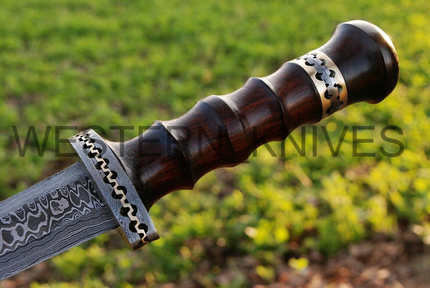 SHARDBLADE CUSTOM HAND FORGE Damascus Steel Dagger Bowie Hunting Knife W/Sheath
