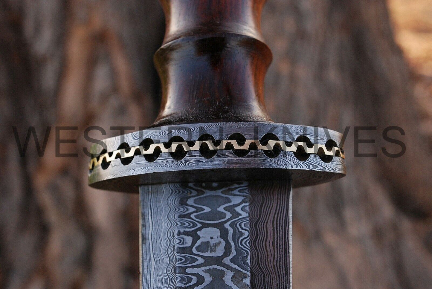 SHARDBLADE CUSTOM HAND FORGE Damascus Steel Dagger Bowie Hunting Knife W/Sheath