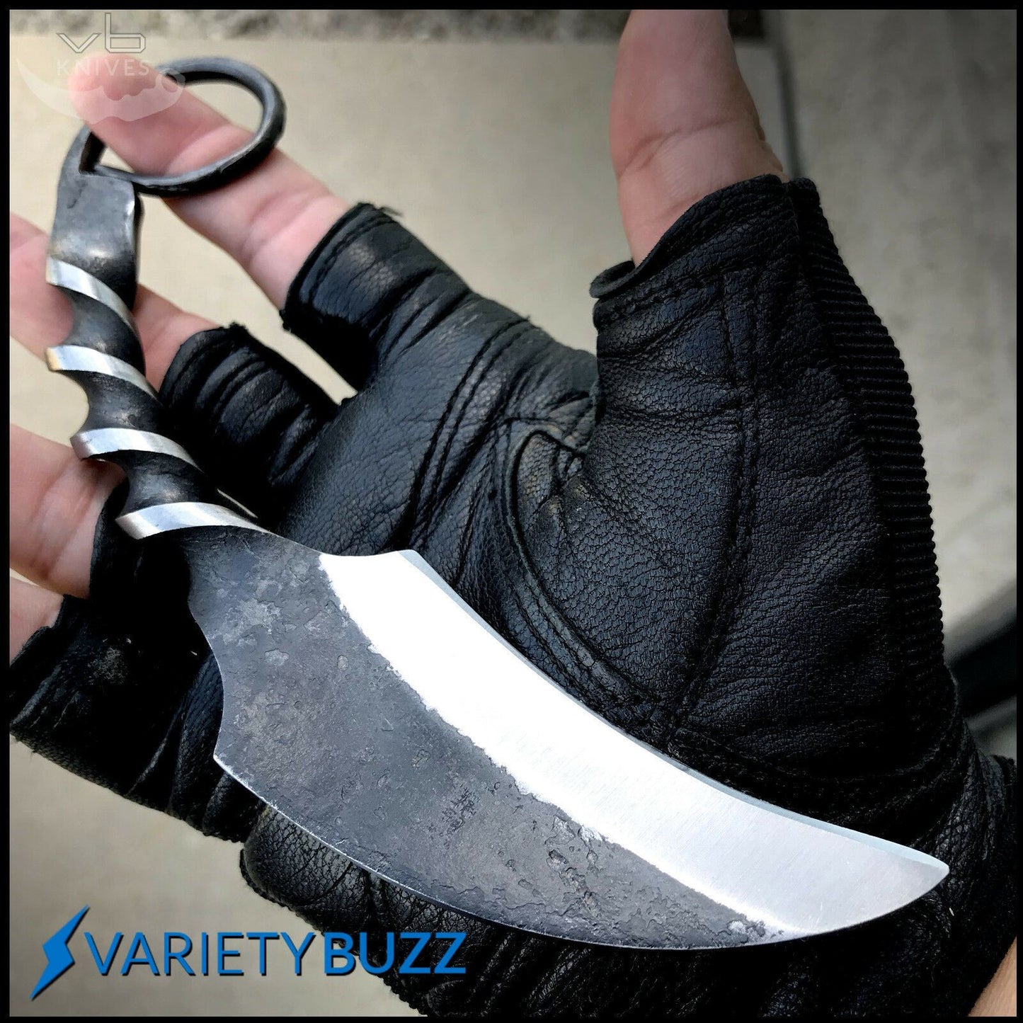 Hand Forged Carbon Steel EDC Railroad Spike Karambit Hunting Knife W/Sheath