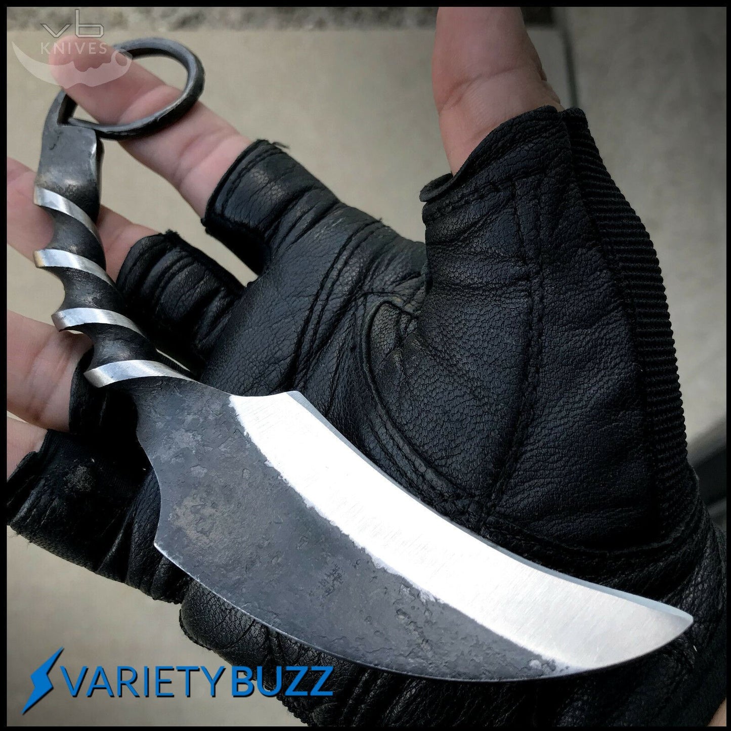 Hand Forged Carbon Steel EDC Railroad Spike Karambit Hunting Knife W/Sheath
