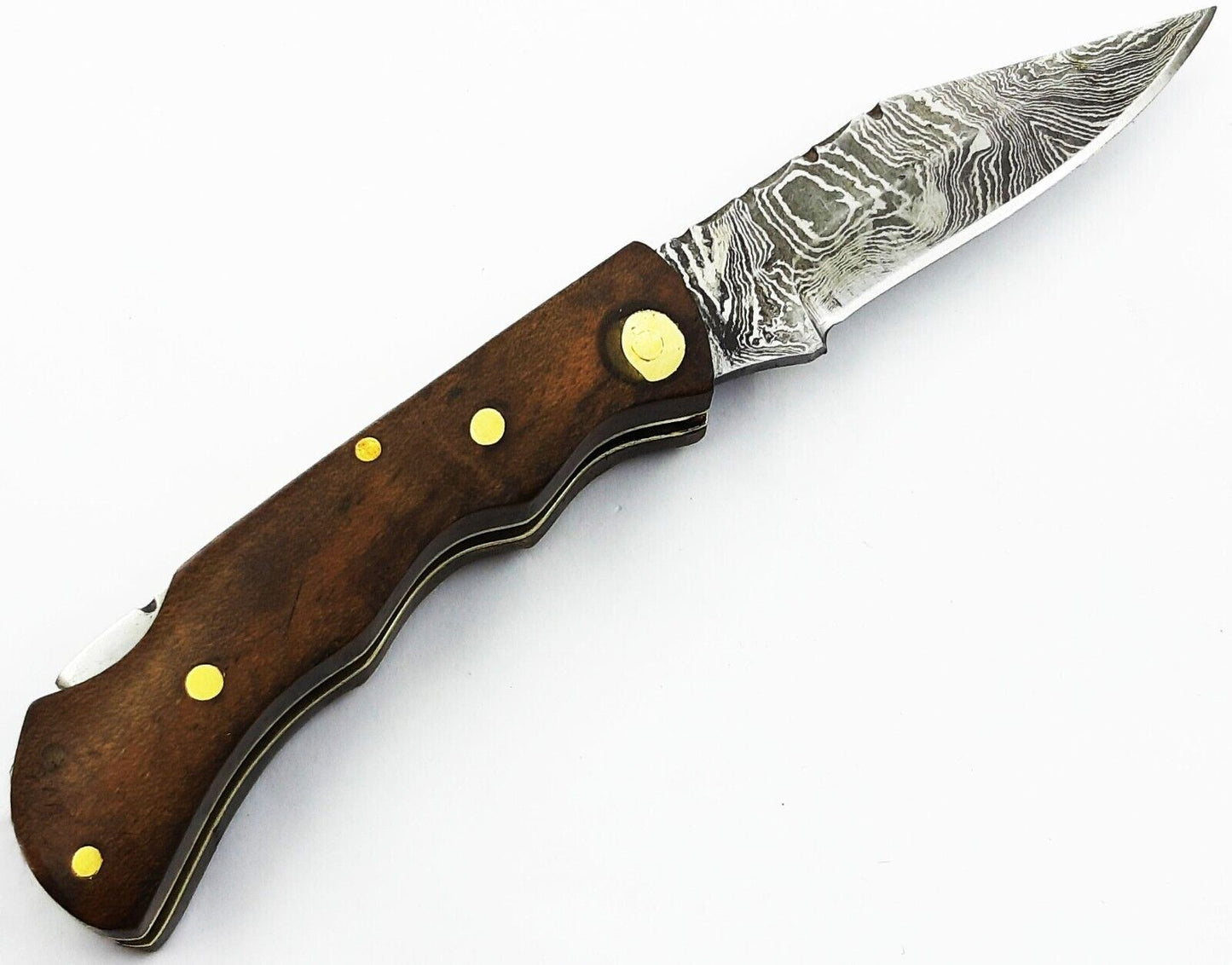 SHARDBLADE HAND FORGED Damascus Steel Lock back Folding Pocket Knife with Sheath