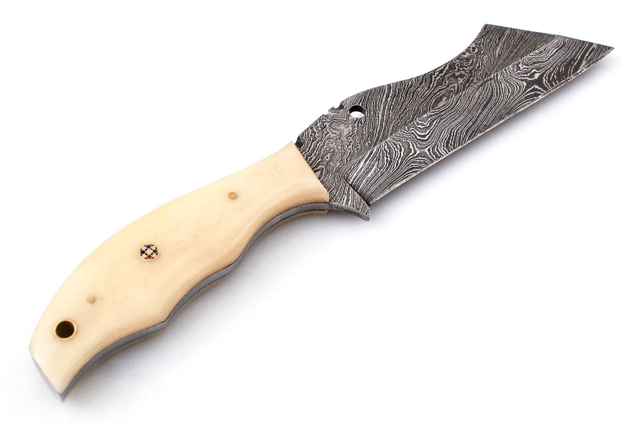 Custom Handmade Forged Damascus Steel Hunting knife Camel Bone handle Come With Genuine Leather Sheath FS117