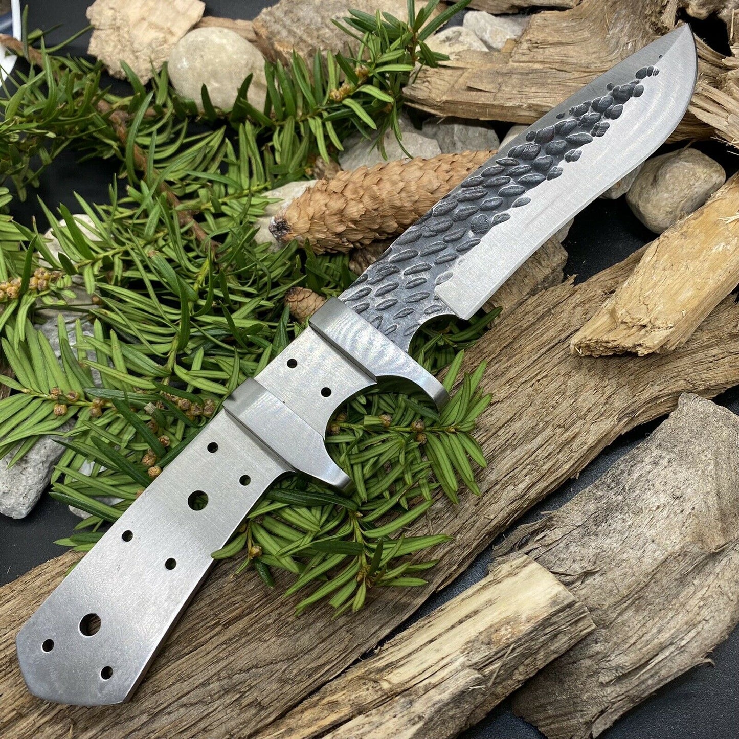 SHARDBLADE El Tigre HAND FORGED Hammer Steel Hunting Bowie Hunting Blank Blade