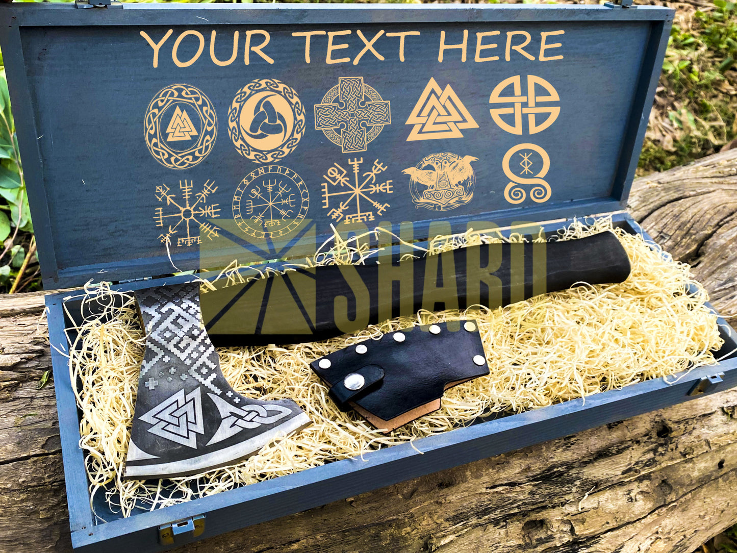 SHARD BLADE HAND FORGED Carbon Steel Battle Ready Throwing Axe  Hatchet VIKING Axe +Sheath With Gifting Box - AX125