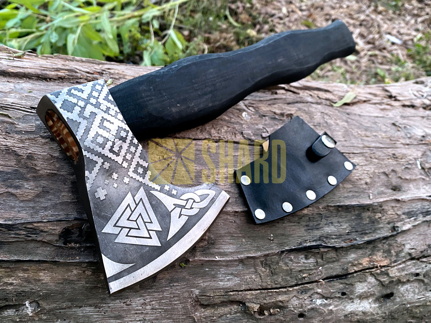 SHARD BLADE HAND FORGED Carbon Steel Battle Ready Throwing Axe  Hatchet VIKING Axe +Sheath With Gifting Box - AX125