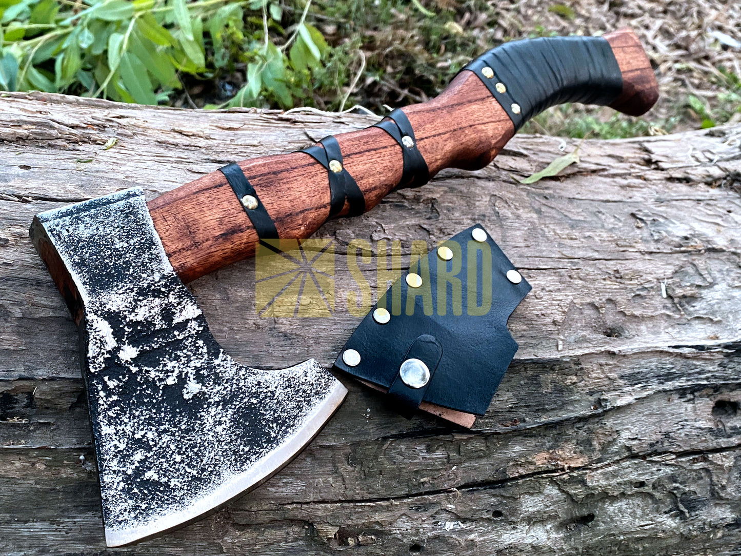 SHARD BLADE HAND FORGED Carbon Steel Battle Ready Throwing Axe  Hatchet VIKING Axe +Sheath With Gifting Box - AX129