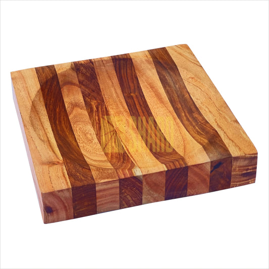 High-quality image of glacier hollow 8” ulu chopping bowl – handcrafted hardwood cutting basin by shard blade