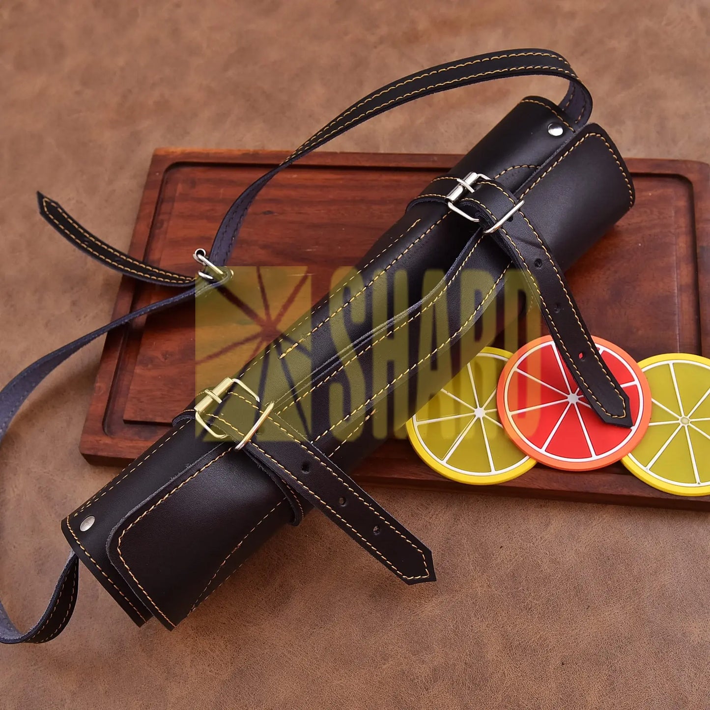 Emberwood Edge – 5-Piece Hand-Forged Damascus Steel Chef Knife Set