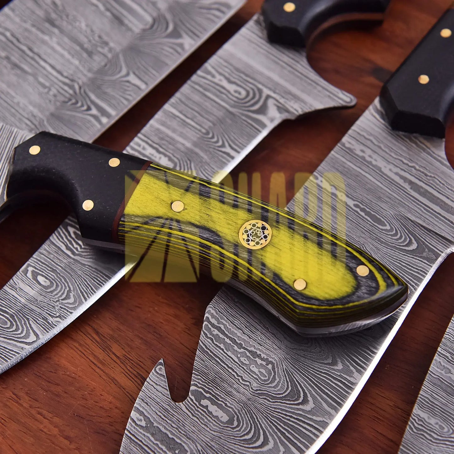The Hornet Collection – 7-Piece Hand-Forged Damascus Steel Chef Knife Set