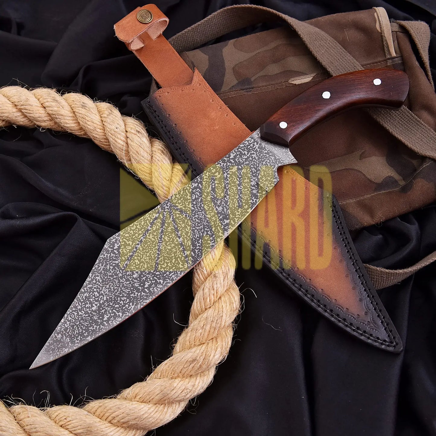 “Phantom Ember” – 1095 Carbon Steel Hand-Forged Chef Knife by Shard Blade