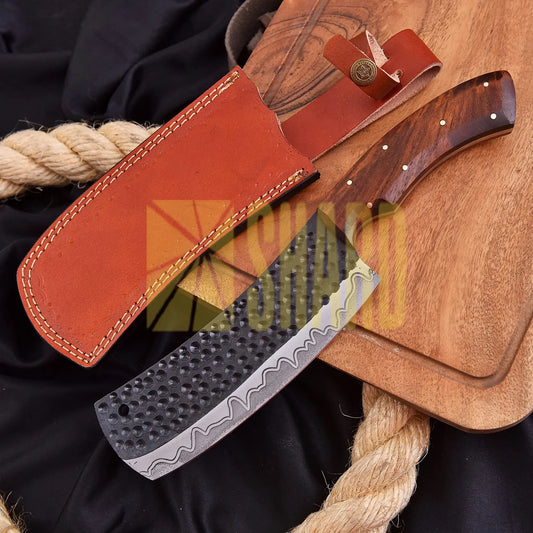 “The Ironwood Butcher” – 1095 Carbon Steel Cleaver Chef Knife by Shard Blade