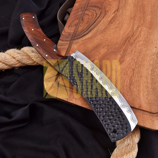 Bloodroot Cleaver – Hand-Forged Hammered-Chef Knife by Shard Blade