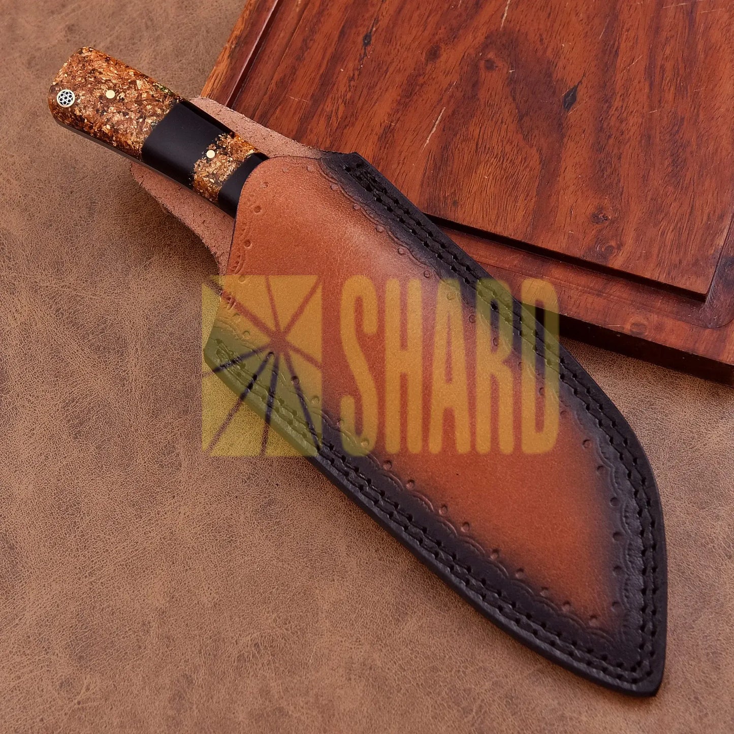 Shard Blade “Butcher’s Wrath” Skinner – 1095 High Carbon Steel with Resin Stone Handle