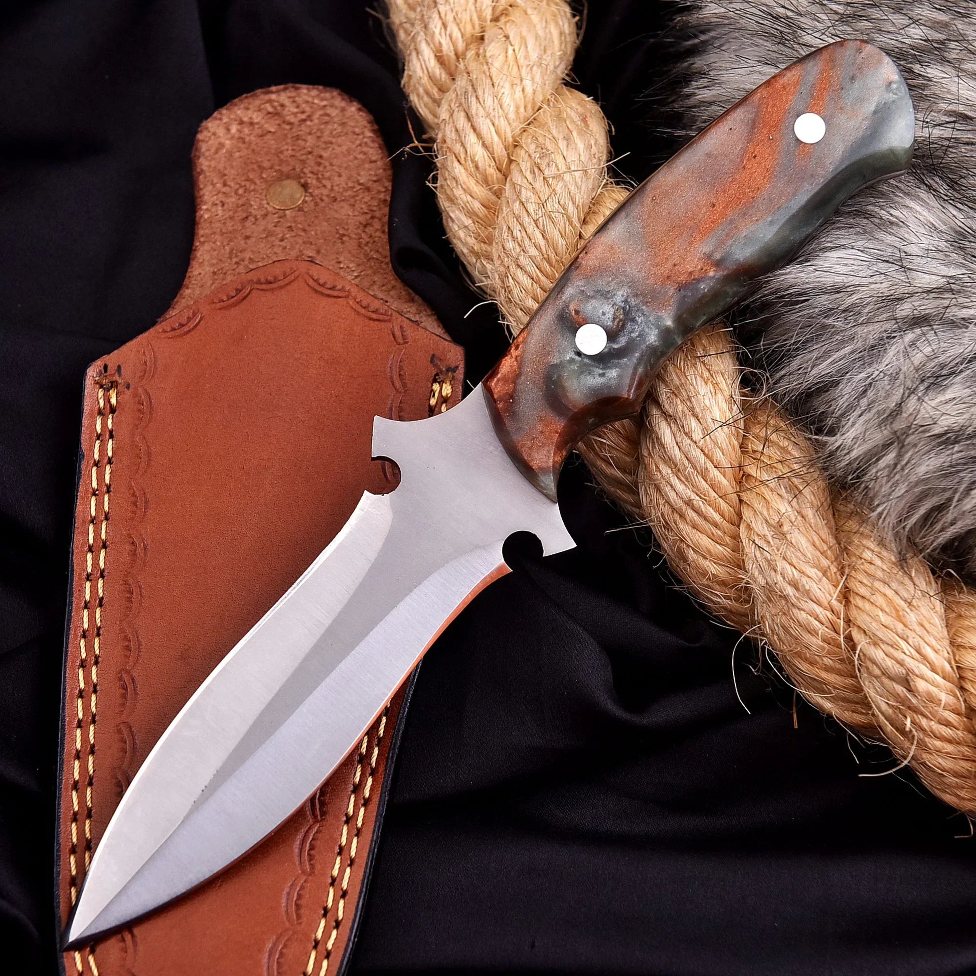Eternal Heirloom Heritage Tool made from J2 steel with elegant mixed stone resin handle