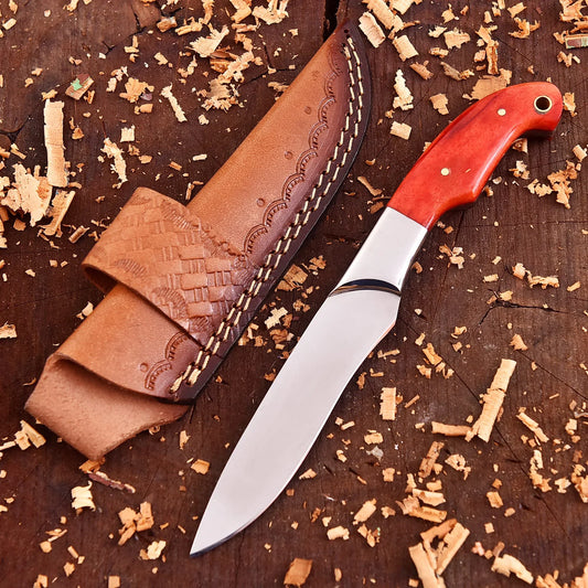 Clear steel kitchen tool with orange wood handle and bolster – The Embercrest Companion