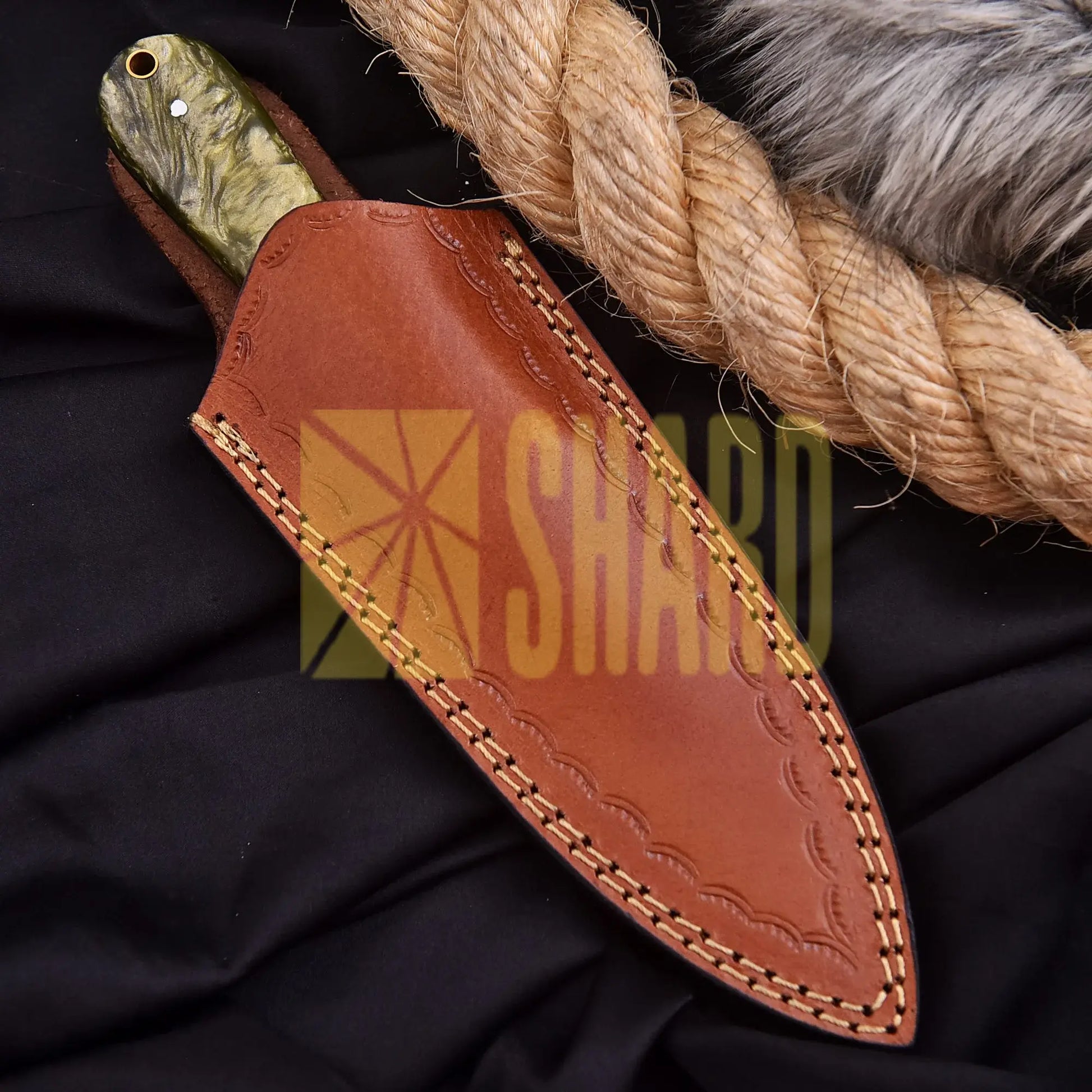 Hand-forged carbon steel collectible with olive green resin handle – American Eagle gift piece