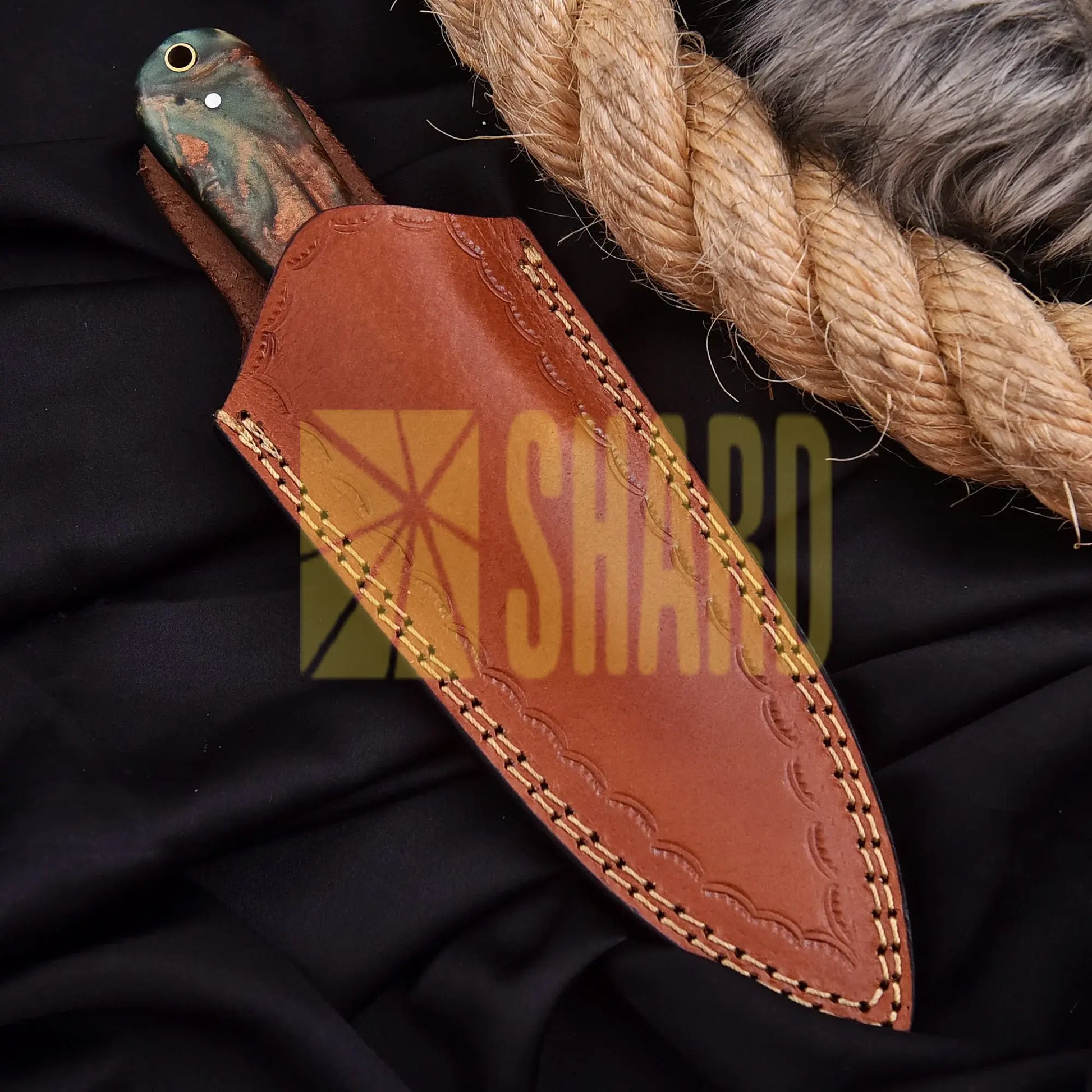 Hand-forged carbon steel collectible with woodland resin handle – American Eagle gift piece