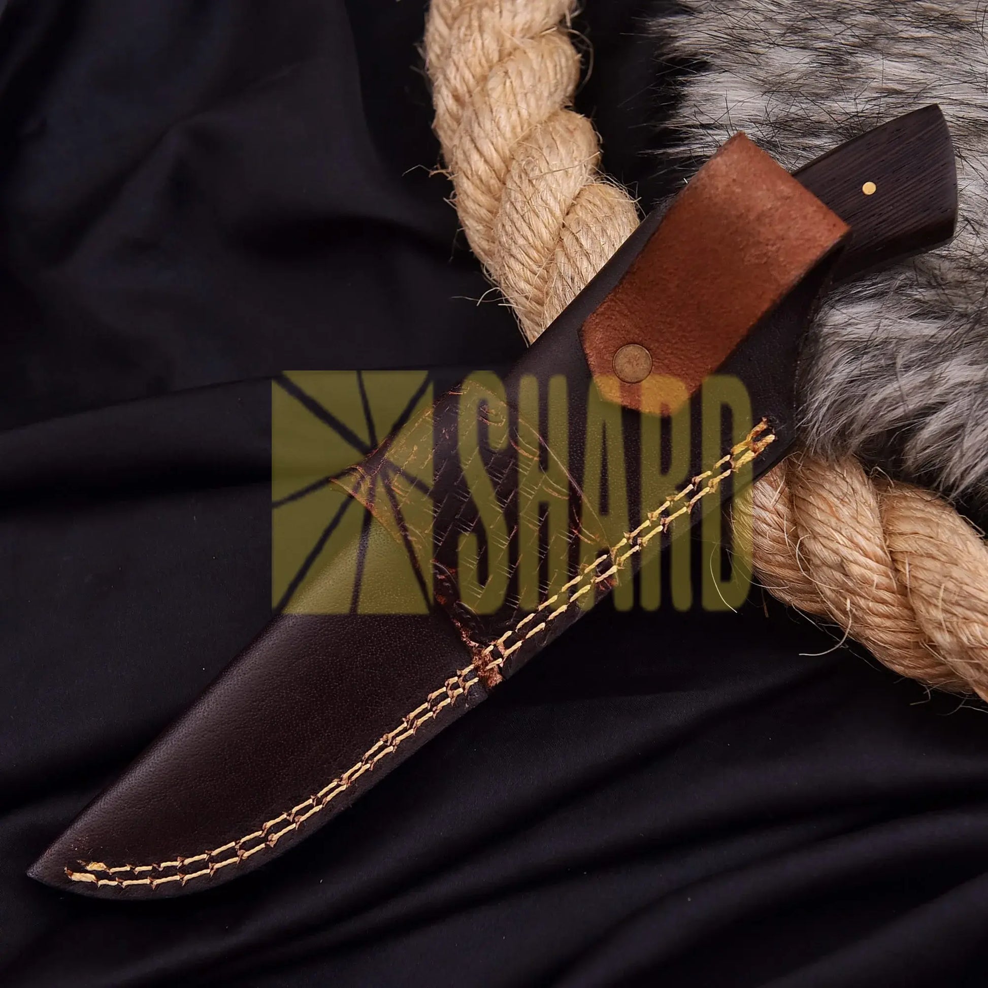 Hand-forged Damascus steel collectible with raindrop pattern, rosewood handle, and steel bolster – Raindrop Mini gift piece