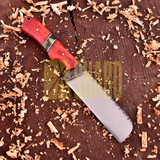 Clear steel and carbon steel kitchen tool with Glimmershard dyed bone handle – Glimmershard by Shard Blade