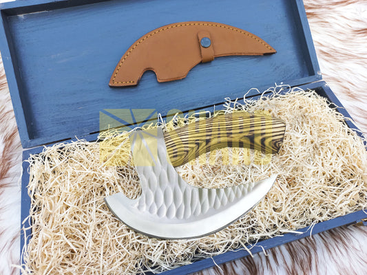 SHARD BLADE HAND FORGED Carbon Steel Pizza Cutter Battle Ready Throwing Axe  Hatchet VIKING Axe +Sheath With Gifting Box - PX04